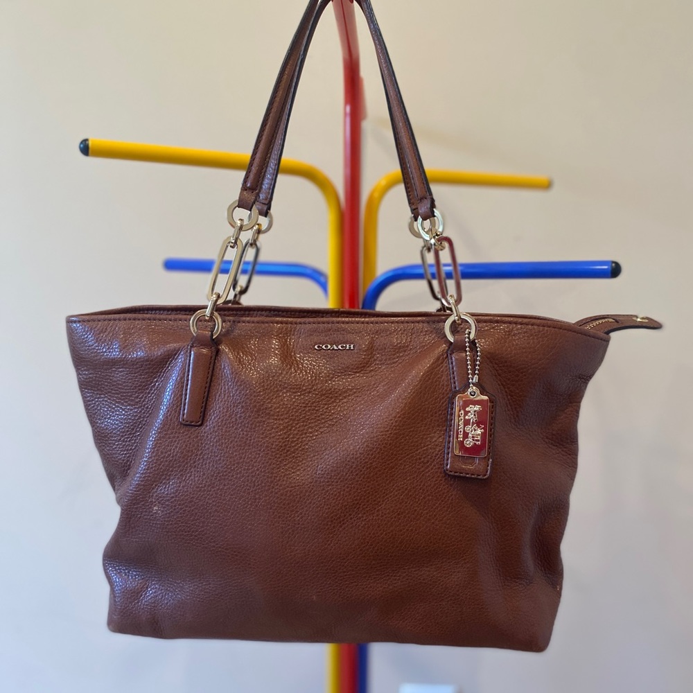 Brown leather Coach satchel